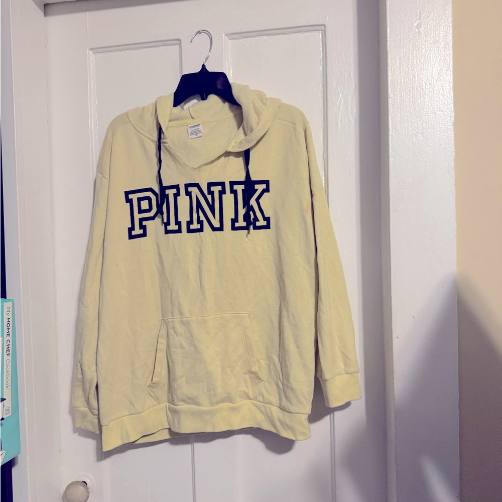 Light yellow Victoria secret pink hoodie size L